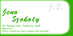 jeno szokoly business card
